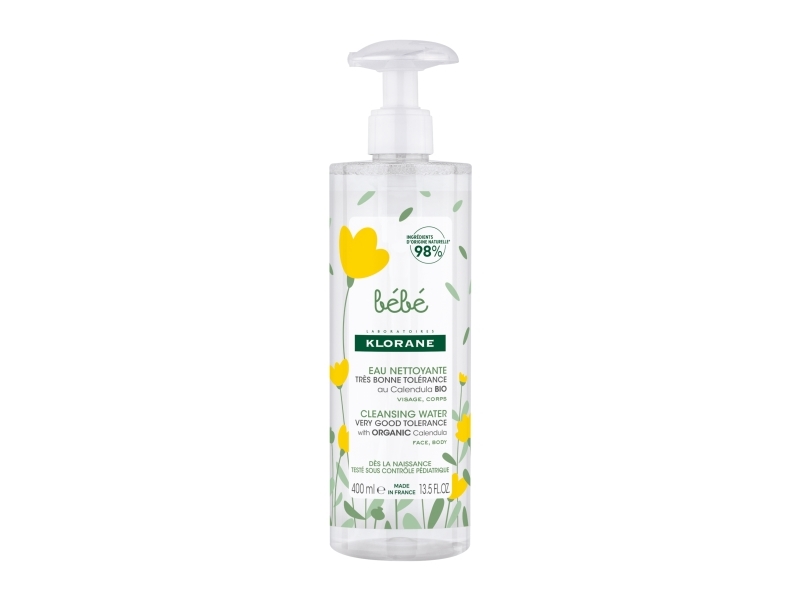 Klorane Baby Gentle Cleansing Cleansing Water til ansigt & krop 400 ml