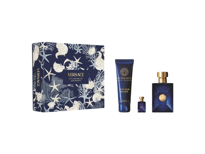Versace Dylan Blue Pour Homme gaveæske til mænd: edt 100 ml + shower gel 150 ml + edt 5 ml