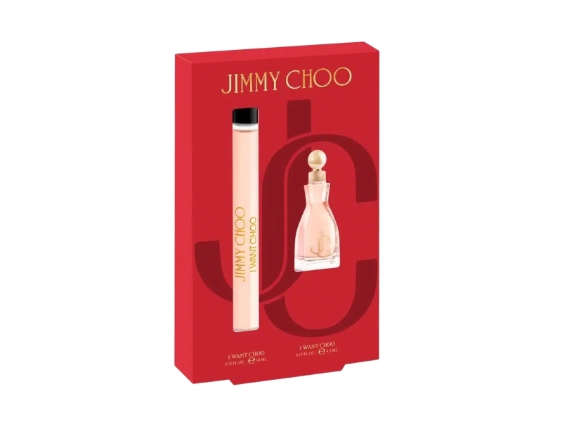 Jimmy Choo sæt: I Want Choo Eau De Parfum (10 ml) + I Want Choo Eau De Parfum (4,5 ml) mini