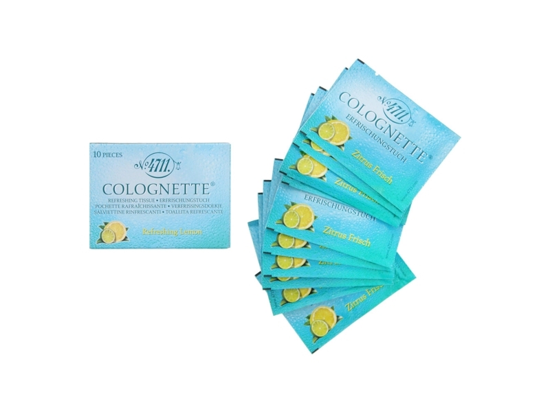 Sæt 4711 Colognette Refreshing Lemon, rensende våtservietter, 10 stk