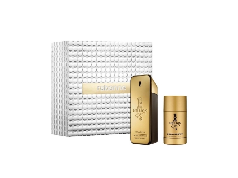 Paco Rabanne set: 1 Million EDT herr 100 ml + 1 Million deodorant stick herr 75 ml