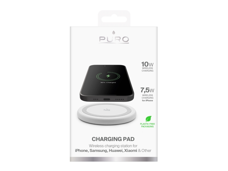 Puro Trådløs Oplader Til Android, Iphone - Hvid