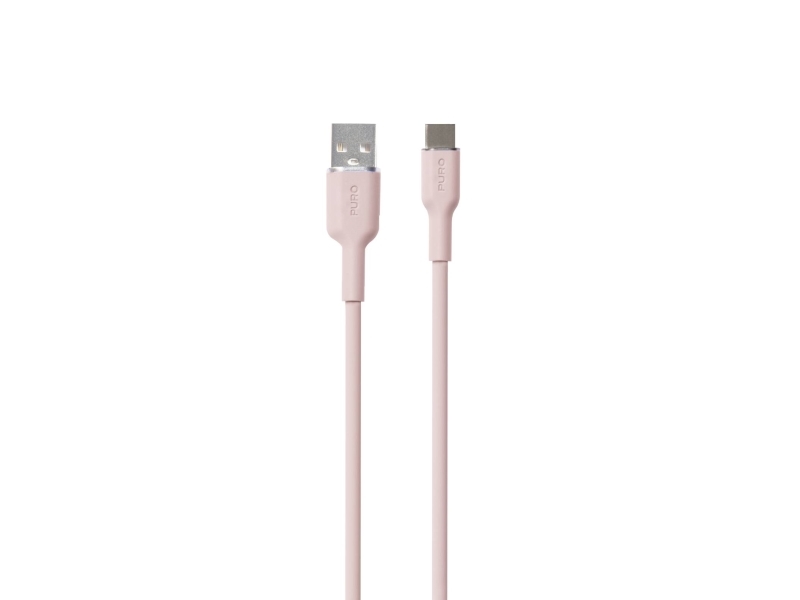 Puro Soft Usb-A Til Usb-C-Kabel 1,5 M - Pink