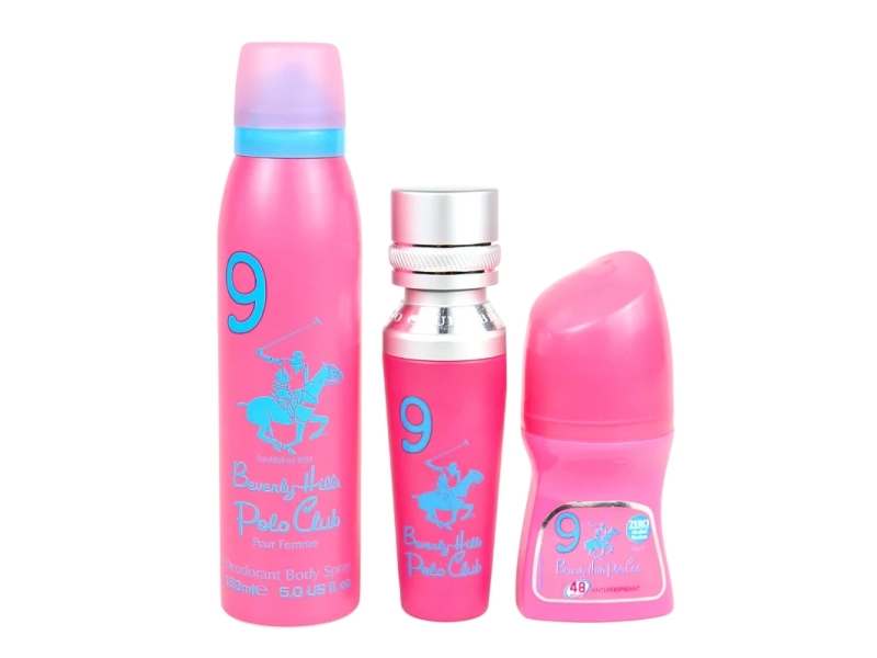 Set Beverly Hills Polo Club: No. 9, Eau De Parfum, For Women, 50 Ml + No. 9, Anti-Perspirant, Deodorant Roll-On, For Women, 50 Ml + 1982 - Sport 9, F