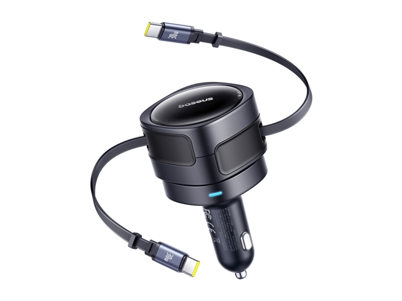 Baseus Enjoyment Max Kfz-Ladegerät Usb-C+Usb-C 60W Schwarz