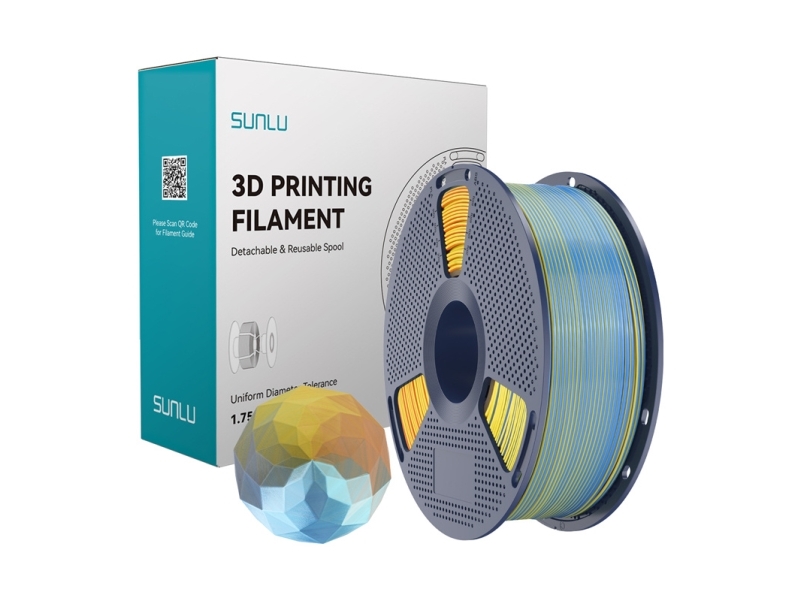 Sunlu Pla+ Seidenfilament 1,75 Mm 1 Kg (Blå-Lilla-Rød-Gul)