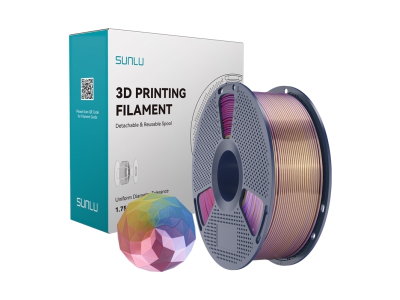Sunlu PLA+ Silk filamentti (sininen-violetti-punainen-kulta)