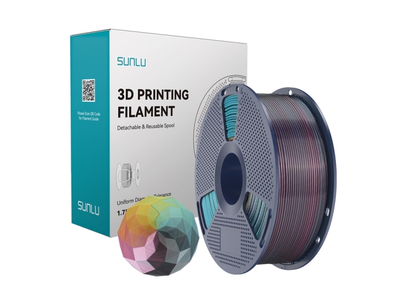 Sunlu Pla+ Silk Forth-Colour Filament (Rot-Gelb-Grün-Schwarz)