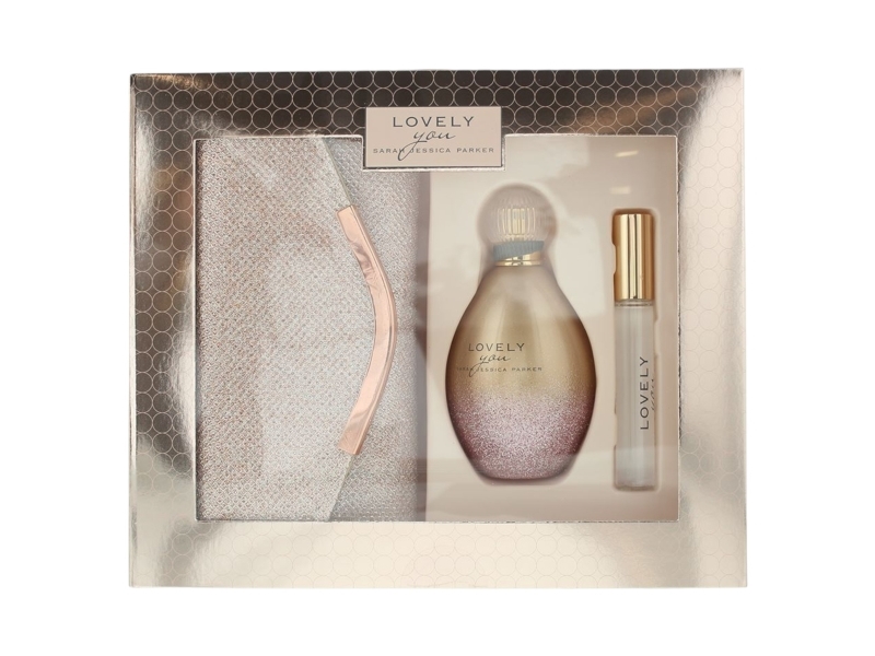 Sarah Jessica Parker Lovely You Eau De Parfum 100Ml With 10Ml Rollerball And Rose Clutch Bag