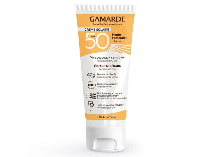Gamarde Sun Face Cream Spf50 Organic 40 Ml - High Protection Sunscreen