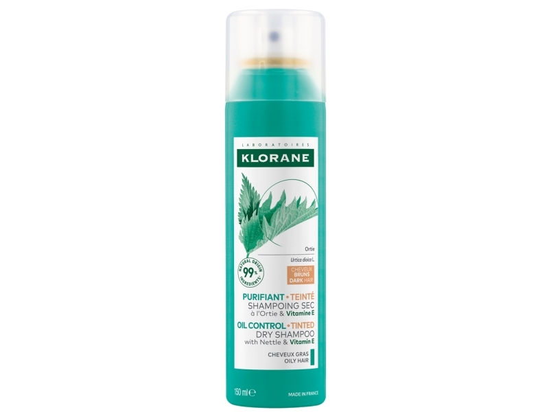 Klorane Trockenshampoo Für Dunkles, Fettiges Haar Mit Pigment - Brennnessel & Vitamin E - 150 Ml