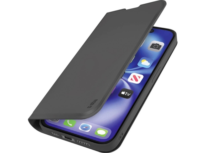 Sbs Wallet Smooth Case Für Iphone 16E / 17E Mit Flip - Schwarz