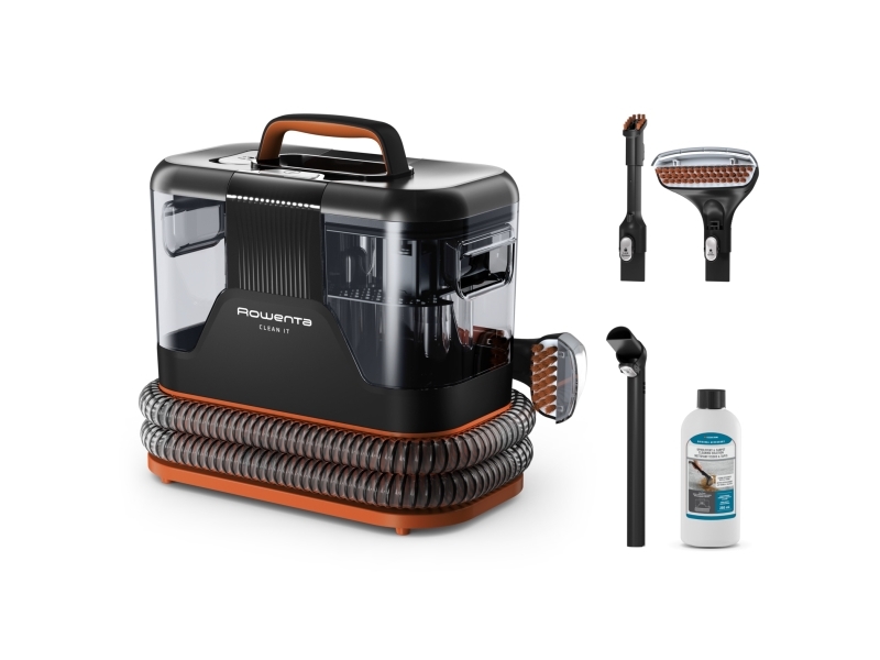 Rowenta Clean It In5011f0, 400 W, Våd, Poseløs, 1,5 L, Vand, Sort, Brun
