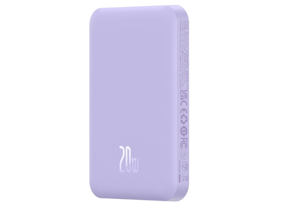 Powerbank Baseus Magnetisk Mini Powerbank 5000Mah 20W (Lilla)