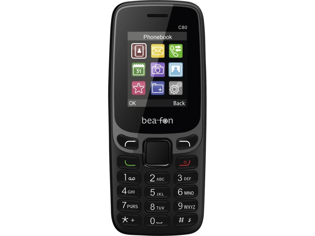 Beafon C80, Menü, Dual-Sim, 4,5 Cm (1,77"), Bluetooth, 800 Mah, Sort
