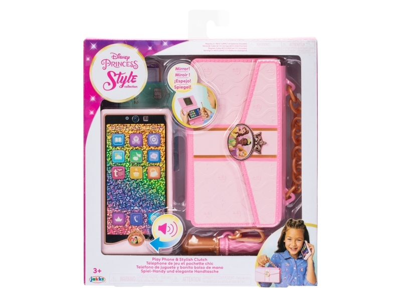 Jakks Pacific „Disney Princess“ – stiliaus kolekcija – „Play Phone & Stylish Clutch“ (221314) | Smink - Sminktillbehör - Smink för barn | GameStuff