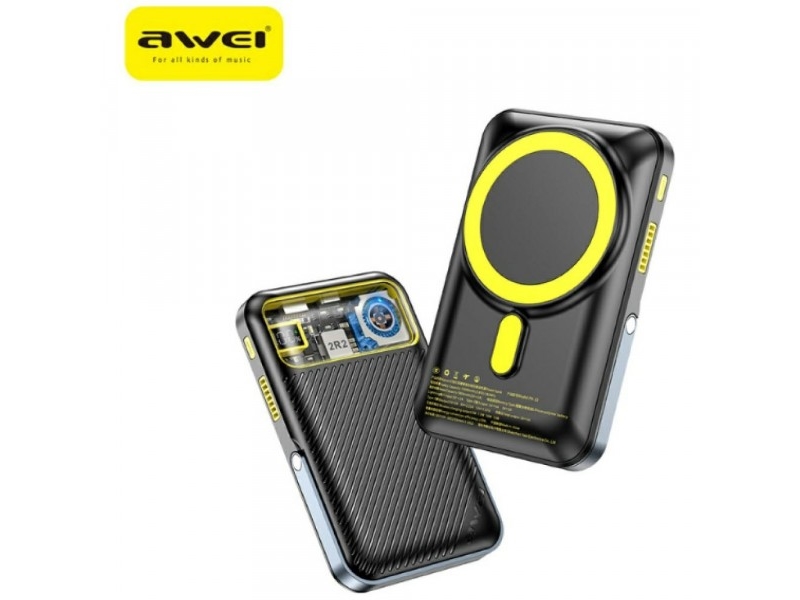 Powerbank Awei Pa-10 10000Mah Induktiv Magsafe Schwarz