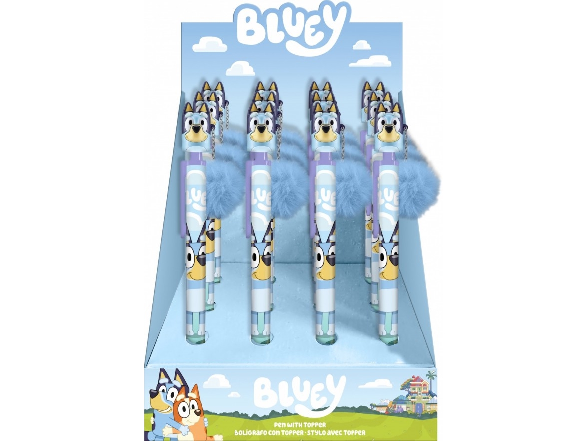 Kids euroswan kuglepen med topper Bluey Display 12 stk.
