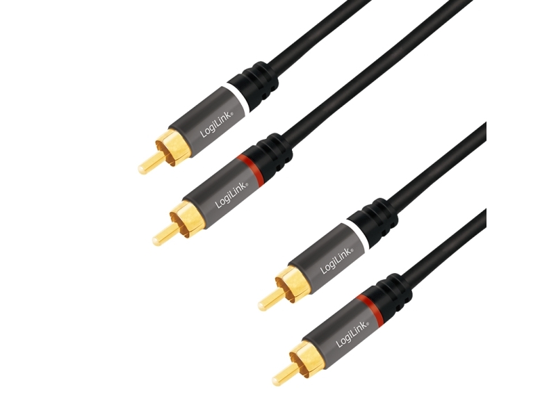 Logilink Ca1201, 2 X Rca, Stecker, 2 X Rca, Stecker, 0,5 M, Schwarz