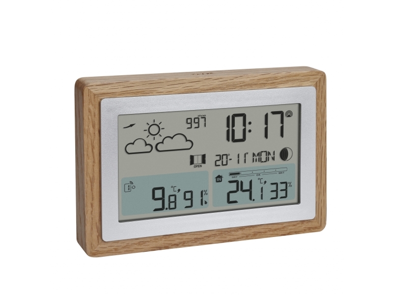 Tfa-Dostmann Oak, Egetræ, Sølv, Indendørs Hygrometer, Indendørs Termometer, Udendørs Hygrometer, Udendørs Termometer, Hygrometer, Termometer, Hygrome