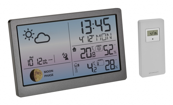 Tfa-Dostmann Luna Sky, Grå, Indendørs Hygrometer, Indendørs Termometer, Udendørs Barometer, Udendørs Hygrometer, Udendørs..., Barometer, Hygrometer,