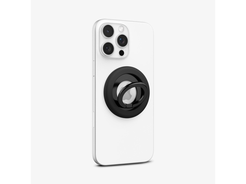 Spigen Nano Pop (MagFit), Magnetisk ring, Sort, Metal, Silikone, Apple, 1 stk