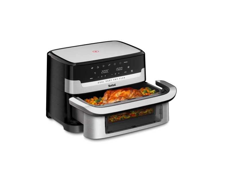 Tefal Dual Easy Fry Flex EY922D, Varmluftsteger, 9 L, 1,7 kg, 40 °C, 200 °C, 8 person(er)