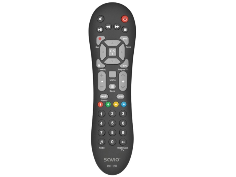 Savio Rc-20, Dtv, Tv, Ir Trådløs, Tryk På Knapper, Sort