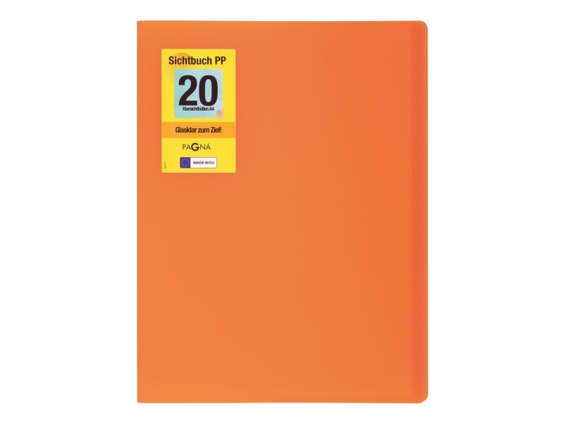 Pagna Sichtbuch "School", Din A4, Mit 20 Hüllen, Orange Einband Aus Langlebiger Pp-Folie, Eingeschweißte Hüllen - 1 Stück (21012-09)