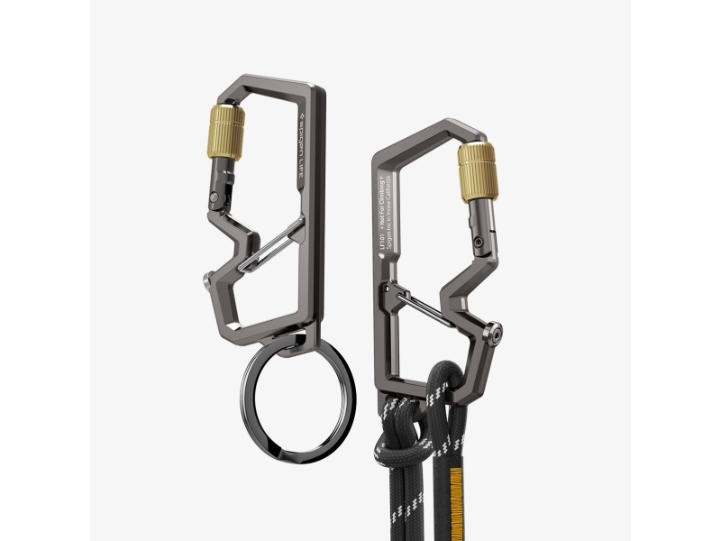 Spigen Carabiner | LF101, Nøglering, Metallic, Rustfrit stål, Zink, Rektandel, Voksen, Indendørs/udendørs