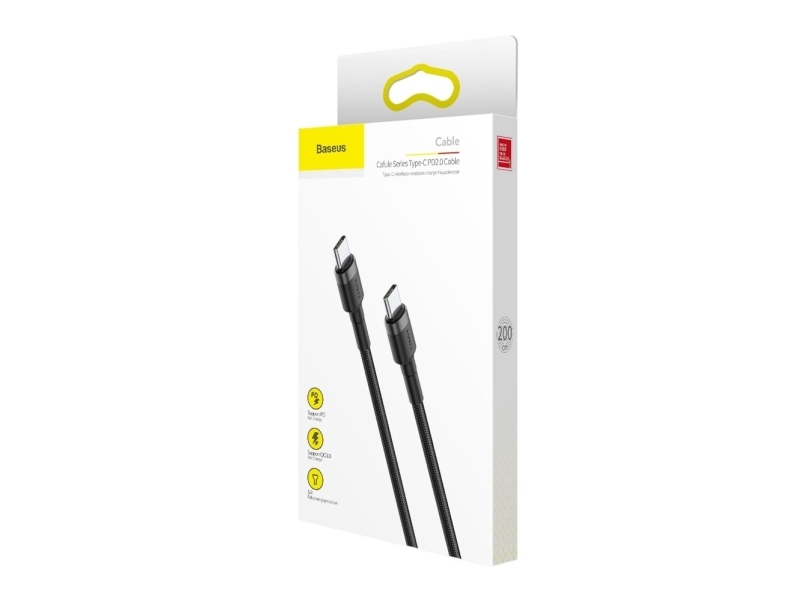 Baseus Cafule, 2 M, Usb C, Usb C, 0,48 Gbit/Sek, Sort, Grå