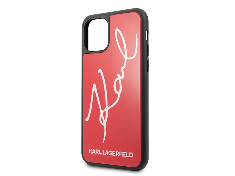 Karl Lagerfeld Signature Glitter Cover Til Iphone 11 Pro - Rød