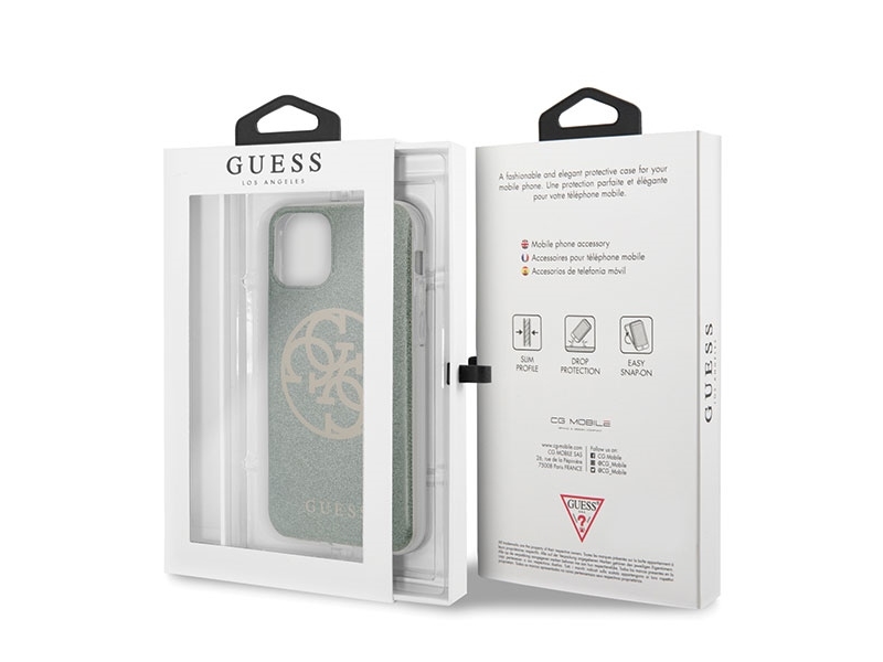 Guess Guhcn65pcuglka Iphone 11 Pro Max Khaki Hardcase 4G Circle Glitter