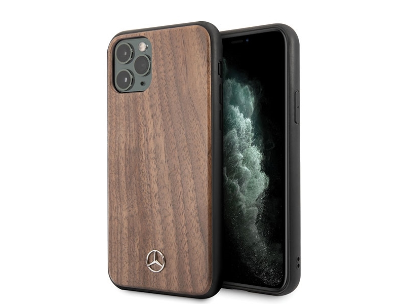 Mercedes Wood Line Nussbaumhülle Für Iphone 11 Pro Max - Braun