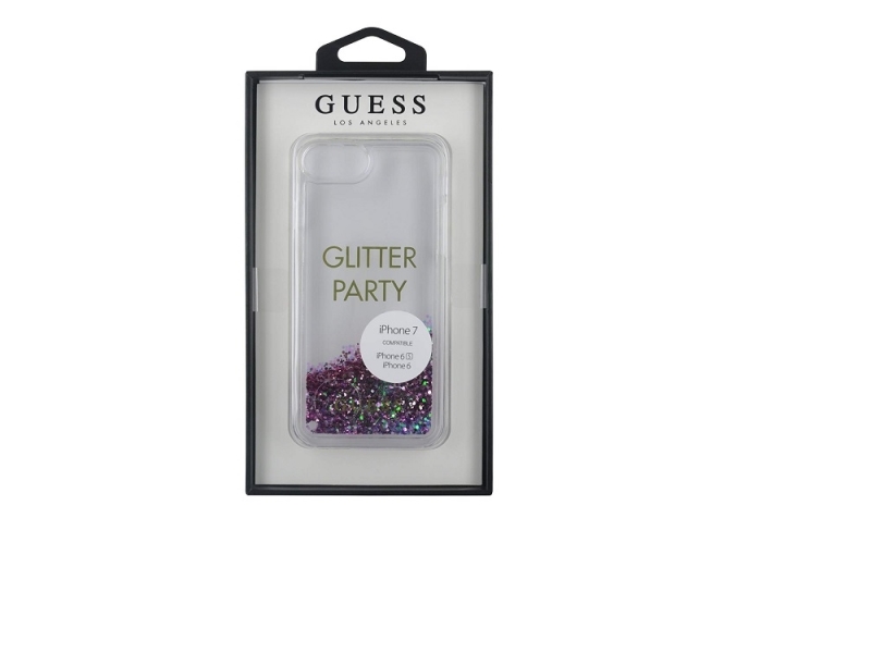 Guess Guhcp7gluqpu Iphone 6/7/8 /Se 2020 / Se 2022 Lilla/Lilla Hardcase Flydende Glitter Party