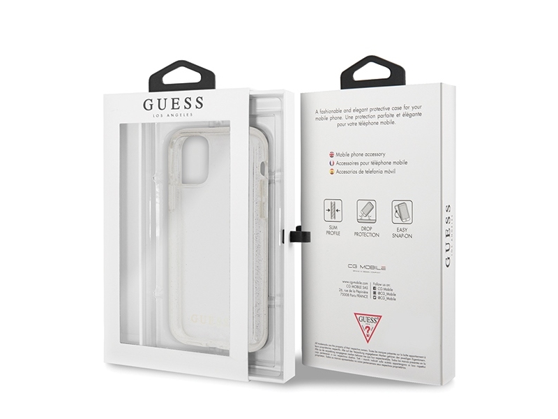 Guess Guhcn58pcglsi Hard Cover Med Glitter Til Iphone 11 Pro - Sølv/Sølv