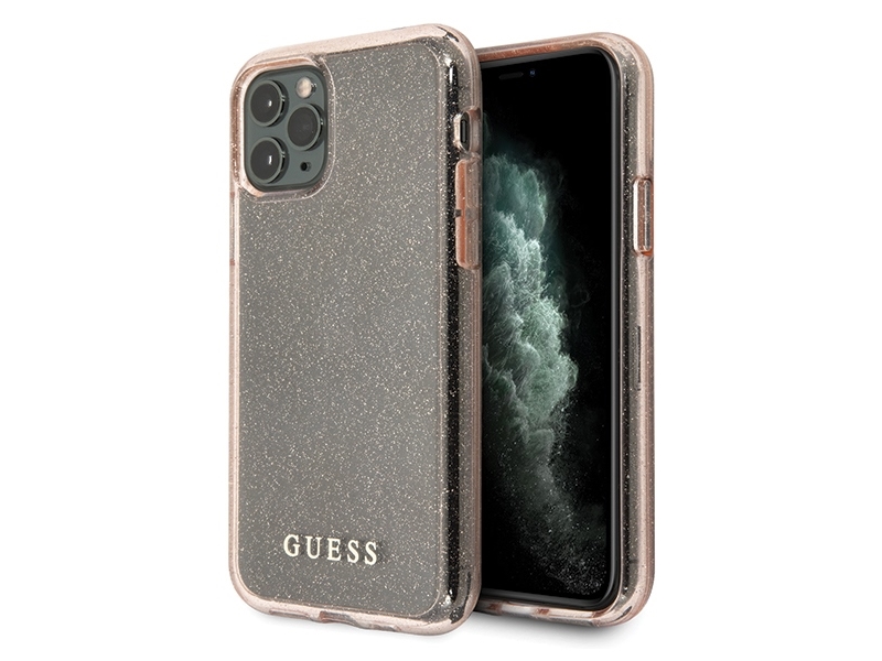 Guess Guhcn65pcglpi Hartschalenetui Bis Iphone 11 Pro Max - Rosa/Rosa Glitzer