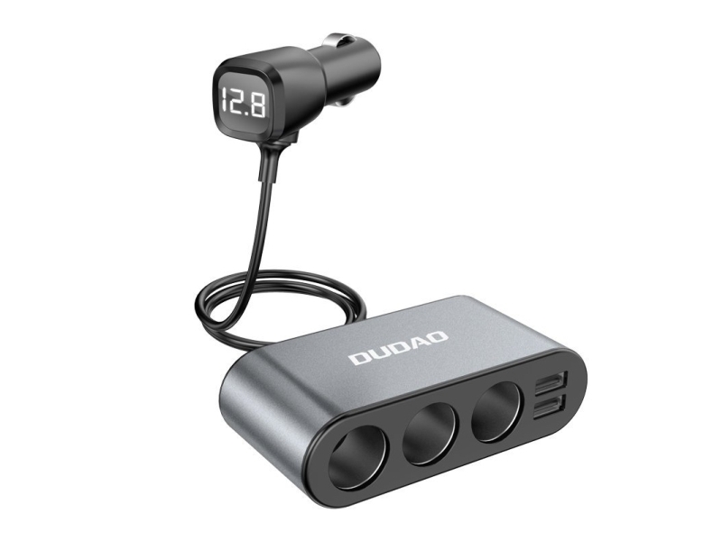 Dudao bil-laddare 2x USB / 3x cigarettändar-splitter svart (R1Pro black) | Tele & GPS - Batteri & Laddare - Billaddare | GameStuff