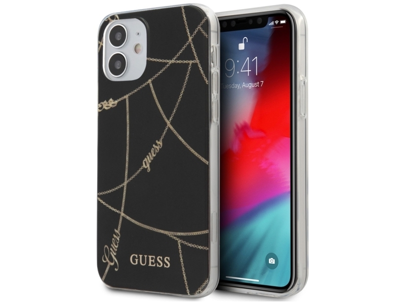 Guess Guhcp12spcuchbk Iphone 12 Mini 5.4" Schwarz/Schwarz Hardcase Gold Chain Collection
