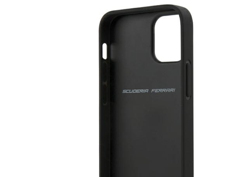 Ferrari Fesnechcp12sbk Hårdt Cover On Track Pu Carbon Til Iphone 12 Mini 5.4" - Sort/Sort