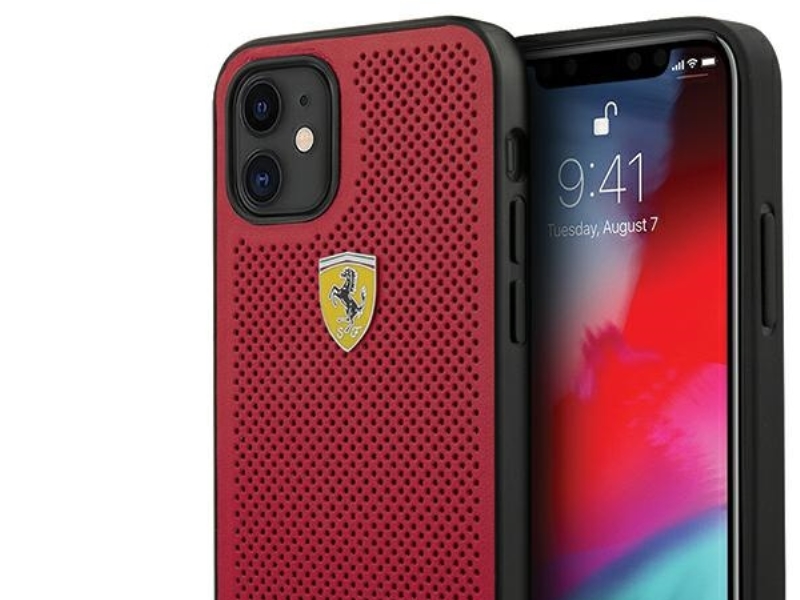 Ferrari Fespehcp12sre Hardcase On Track Perforeret Til Iphone 12 Mini 5,4&Quot Rød/Rød