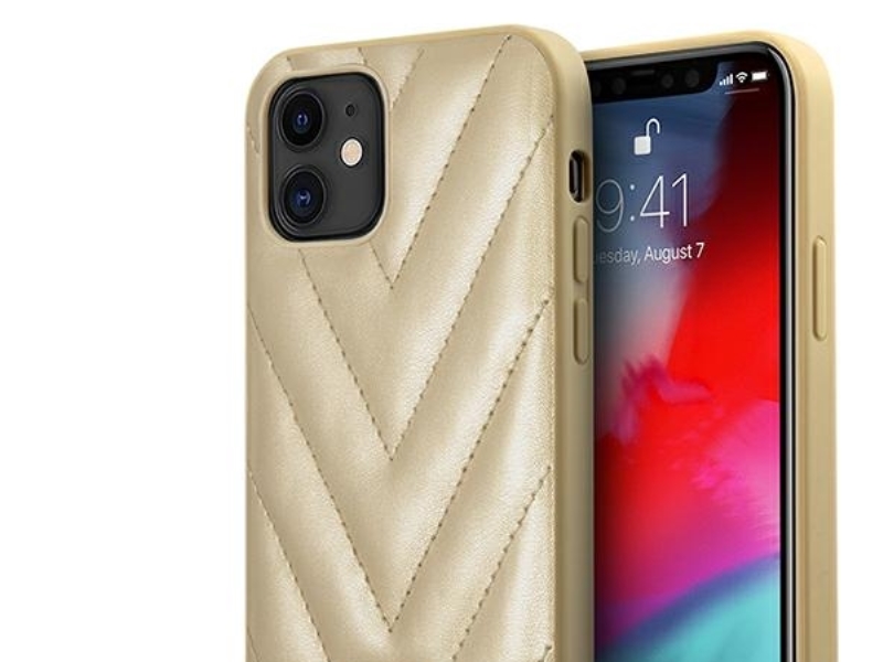 Guess Guhcp12spuvqtmlbe Etui Til Iphone 12 Mini 5,4" - Guld/Guld Hardcase V-Quilted Collection