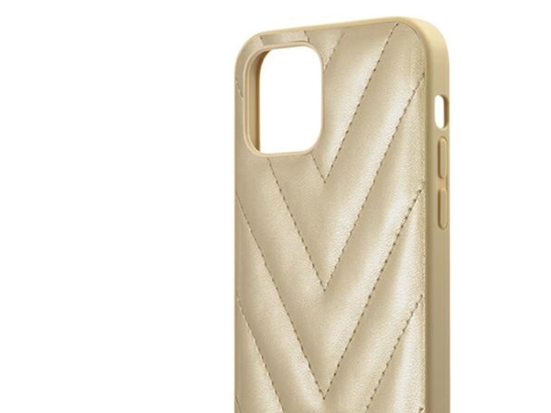 Guess Guhcp12spuvqtmlbe Hülle Für Iphone 12 Mini 5,4" - Gold/Gold Hardcase V-Quilted Collection