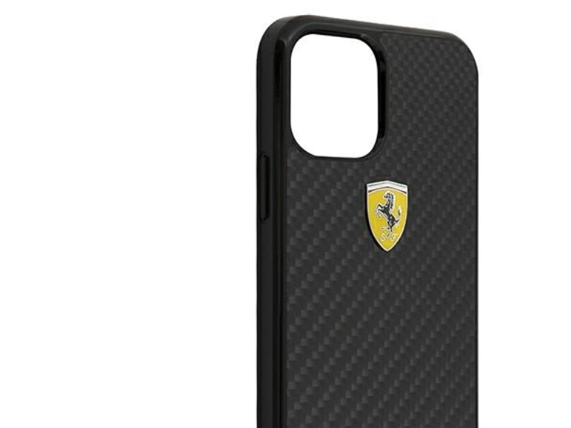 Ferrari Fercahcp12sbk Hårdt Cover Til Iphone 12 Mini 5.4" Sort/Sort On Track Real Carbon