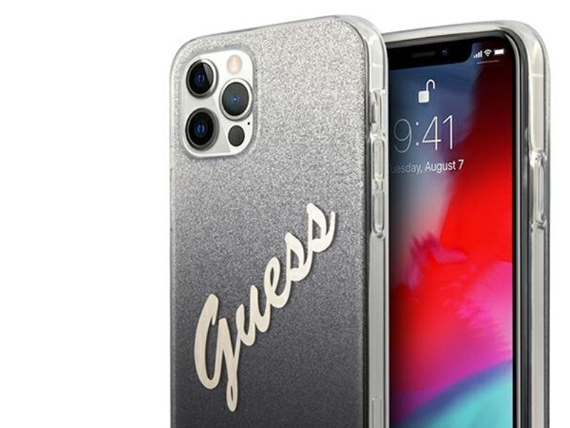 Guess Guhcp12mpcuglsbk Iphone 12/12 Pro 6,1" Hartschalenetui Glitter Gradient Script - Sortieren/Sortieren