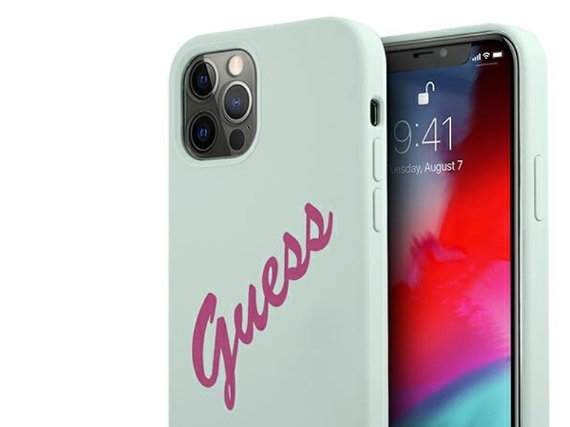 Guess Guhcp12mlsvsbf Iphone 12/12 Pro 6.1 Quotblau Fuchsia/Blau Fuchsia Solide Silikon Jahrgang