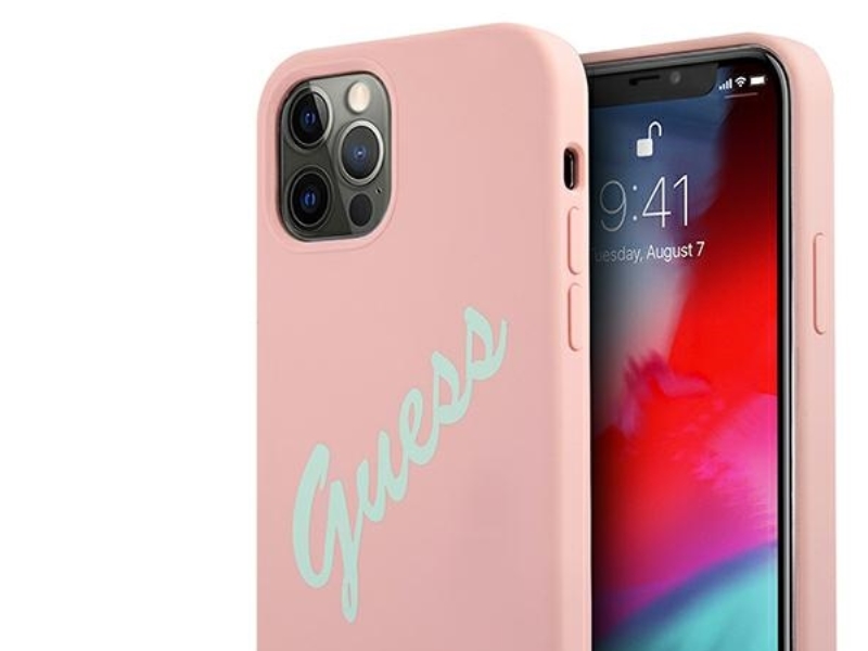 Guess Guhcp12mlsvspg Iphone 12/12 Pro 6.1" Vintage Silikon Hartschale - Rose Rot/Grün Rosa