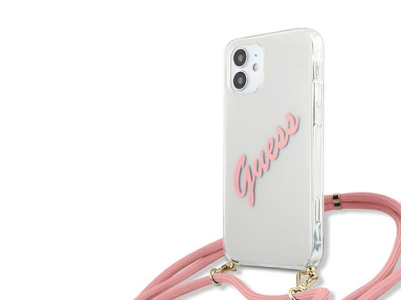 Guess Guhcp12scrtvspi Hardcase Mit Script Vintage Für Iphone 12 Mini 5,4" - Pink/Pink
