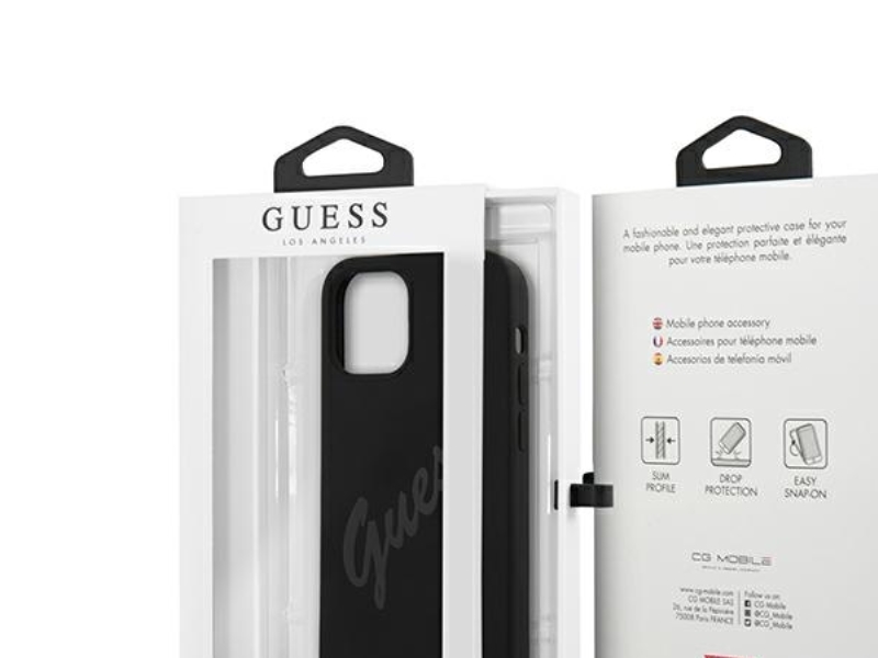 Guess Guhcp12slsvsbk Iphone 12 Mini 5,4" Hardcase Schwarz/Schwarz Script Vintage