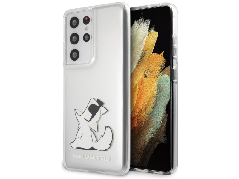 Karl Lagerfeld Choupette Fun Cover Til Samsung Galaxy S21 Ultra - Transparent